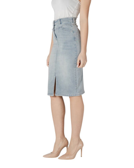 Morgan De Toi Blue Cotton Long Skirt