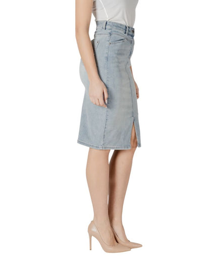 Morgan De Toi Blue Cotton Long Skirt