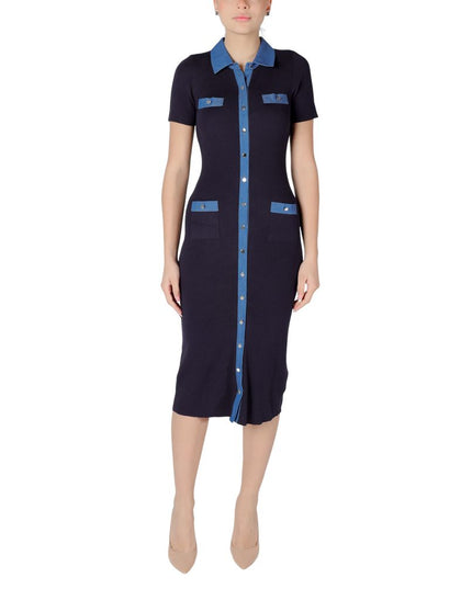 Morgan De Toi Blue Viscose Long Dress