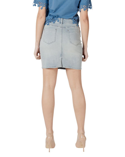 Morgan De Toi Blue Cotton Mini Skirt