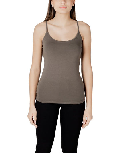 Morgan De Toi Green Cotton Tank Tops