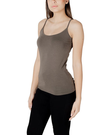 Morgan De Toi Green Cotton Tank Tops
