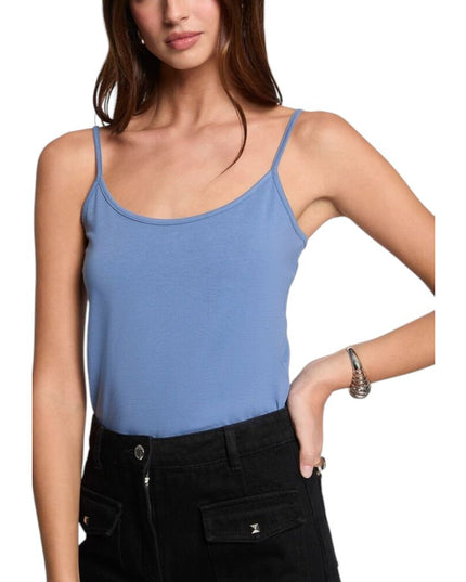 Morgan De Toi Blue Cotton Tank Tops