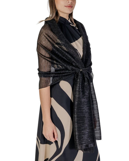 Rinascimento Black Polyester Scarf