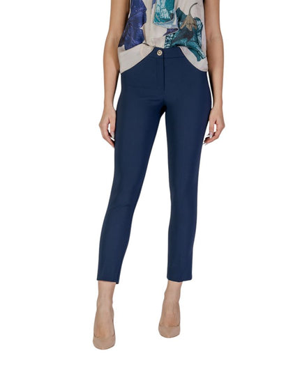 Rinascimento Blue Polyester Casual Pants