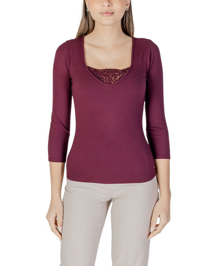 Morgan De Toi Purple Viscose Long Sleeve T-Shirt