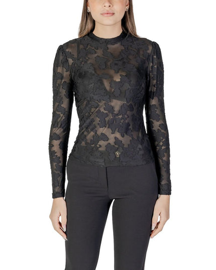 Morgan De Toi Black Polyester Long Sleeve T-Shirt