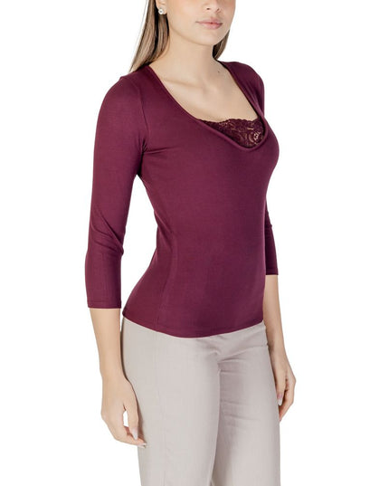 Morgan De Toi Purple Viscose Long Sleeve T-Shirt