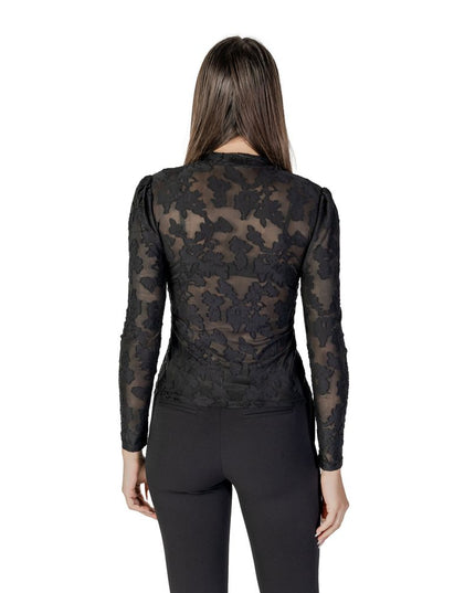 Morgan De Toi Black Polyester Long Sleeve T-Shirt