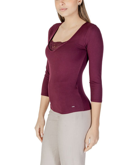 Morgan De Toi Purple Viscose Long Sleeve T-Shirt