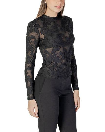 Morgan De Toi Black Polyester Long Sleeve T-Shirt