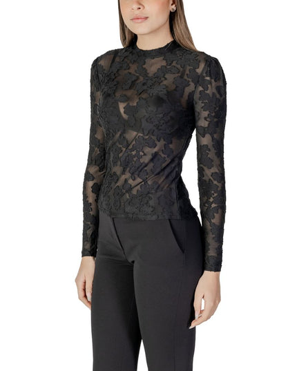 Morgan De Toi Black Polyester Long Sleeve T-Shirt