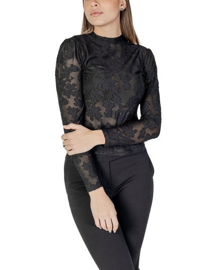 Morgan De Toi Black Polyester Long Sleeve T-Shirt