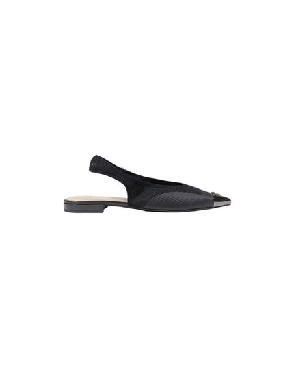 PINKO Black Leather Flat Sandals