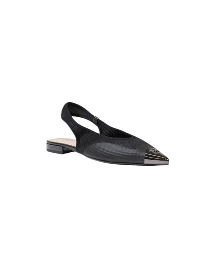 PINKO Black Leather Flat Sandals