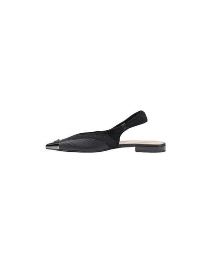 PINKO Black Leather Flat Sandals