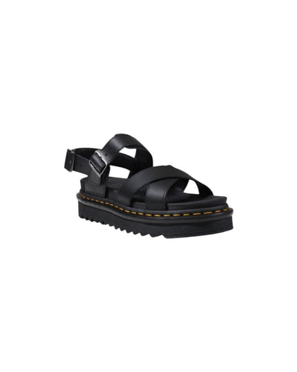 Dr. Martens Black Leather Flat Sandals