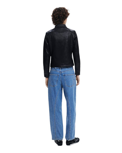 Desigual Black Polyester Biker Jacket