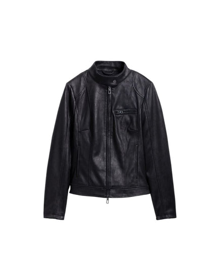 Desigual Black Polyester Biker Jacket