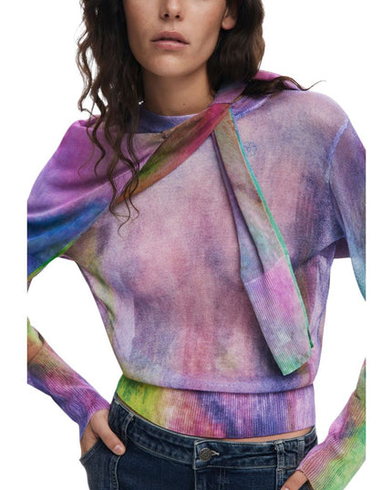 Desigual Purple Viscose Sweatshirt