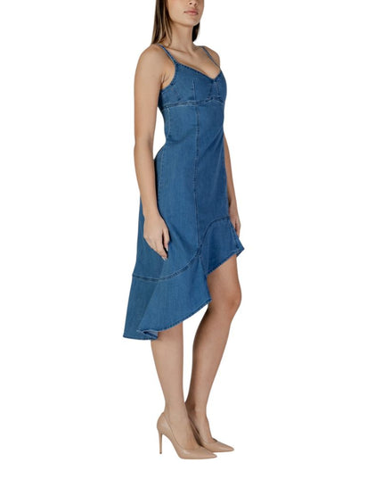 Desigual Blue Cotton Long Dress