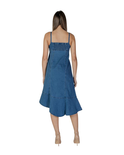 Desigual Blue Cotton Long Dress