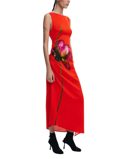 Desigual Red Viscose Long Dress