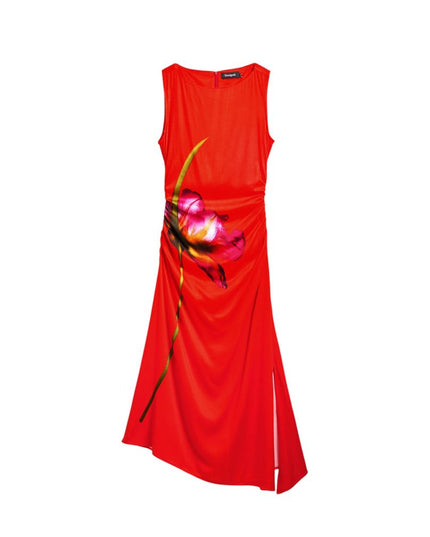 Desigual Red Viscose Long Dress