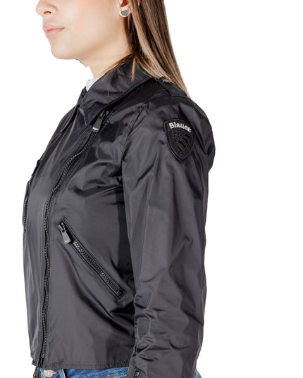 Blauer Black Polyamide Biker Jacket