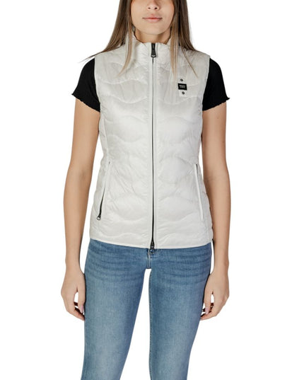 Blauer White Polyamide Sleveless Jacket