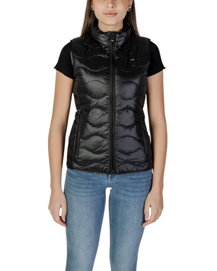 Blauer Black Polyamide Sleveless Jacket