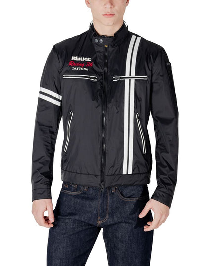 Blauer Black Polyamide Biker Jacket