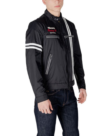 Blauer Black Polyamide Biker Jacket
