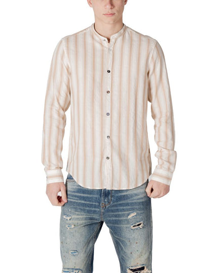 Gianni Lupo Beige Cotton Pattern Shirt