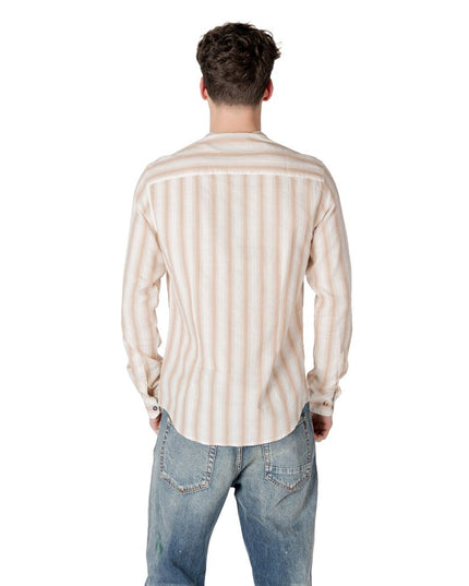 Gianni Lupo Beige Cotton Pattern Shirt