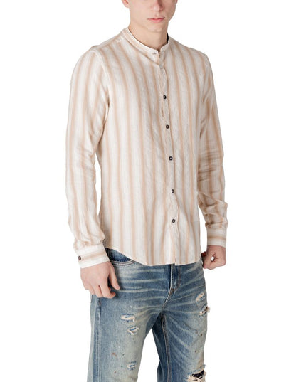 Gianni Lupo Beige Cotton Pattern Shirt