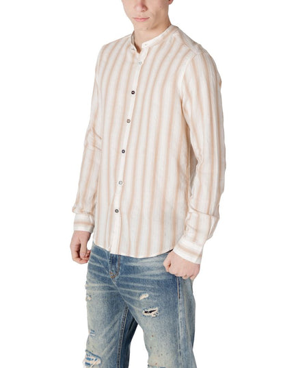 Gianni Lupo Beige Cotton Pattern Shirt