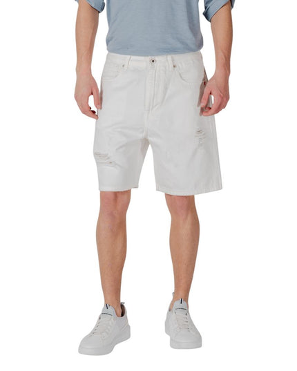 Gianni Lupo White Cotton Bermuda Shorts