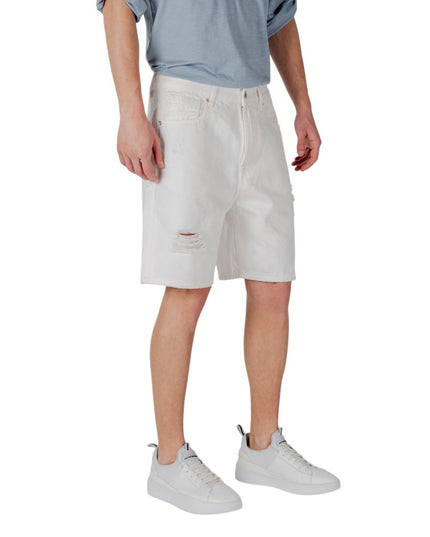Gianni Lupo White Cotton Bermuda Shorts