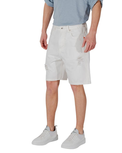 Gianni Lupo White Cotton Bermuda Shorts