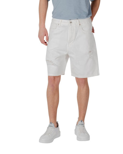 Gianni Lupo White Cotton Bermuda Shorts