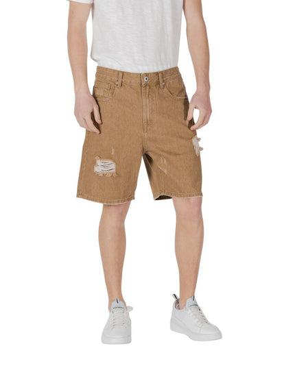 Gianni Lupo Beige Cotton Bermuda Shorts