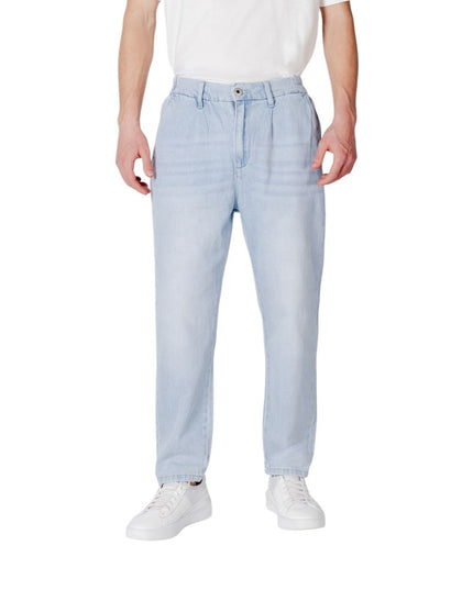 Gianni Lupo Blue Cotton Slim Fit Jean