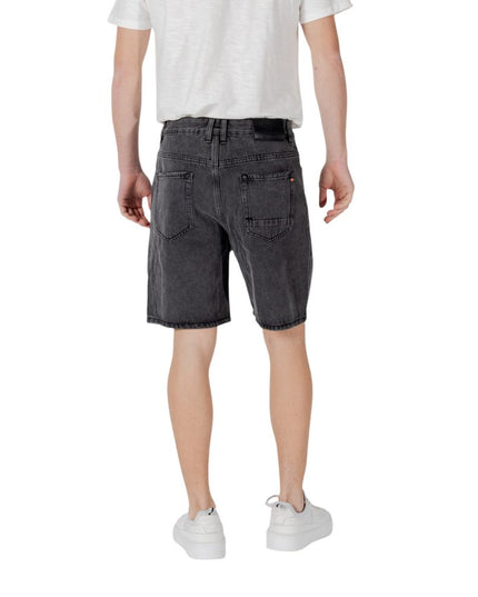 Gianni Lupo Black Cotton Bermuda Shorts