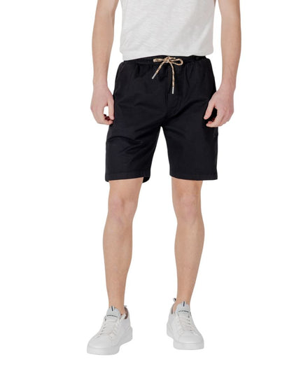 Gianni Lupo Black Cotton Bermuda Shorts