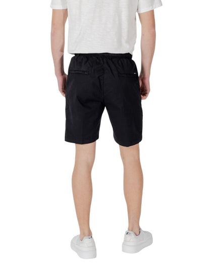 Gianni Lupo Black Cotton Bermuda Shorts