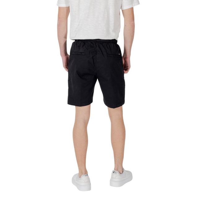Gianni Lupo Black Cotton Bermuda Shorts