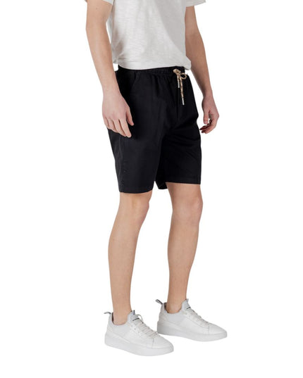 Gianni Lupo Black Cotton Bermuda Shorts