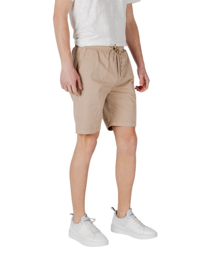 Gianni Lupo Beige Cotton Bermuda Shorts