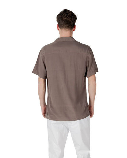 Gianni Lupo Brown Viscose Shortsleeve Shirt